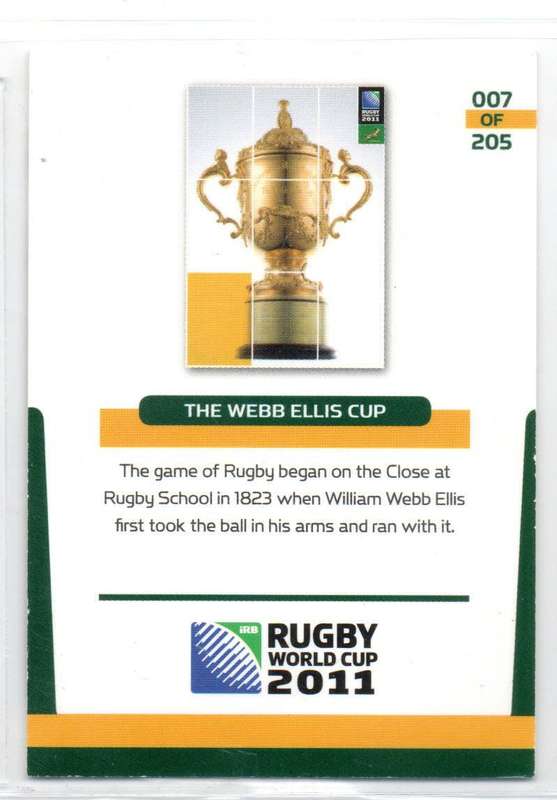 Rugby World Cup 2011 - Card 007/205 - The Webb Ellis Cup