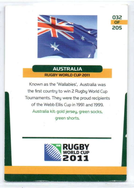 Rugby World Cup 2011 - Card 032/205 - Australia