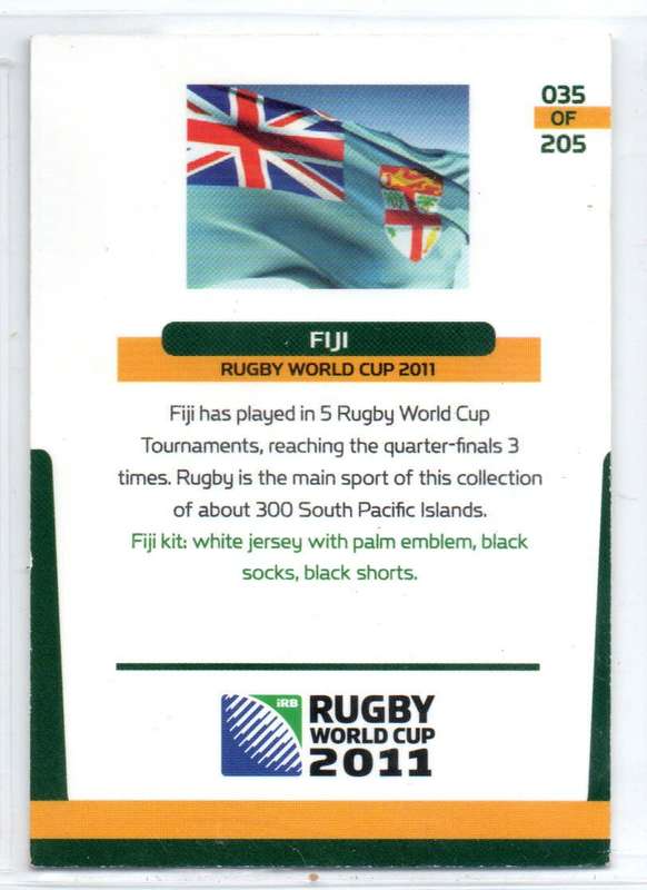 Rugby World Cup 2011 - Card 035/205 - Fiji
