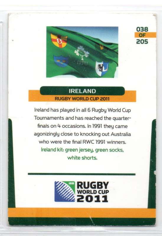 Rugby World Cup 2011 - Card 038/205 - Ireland