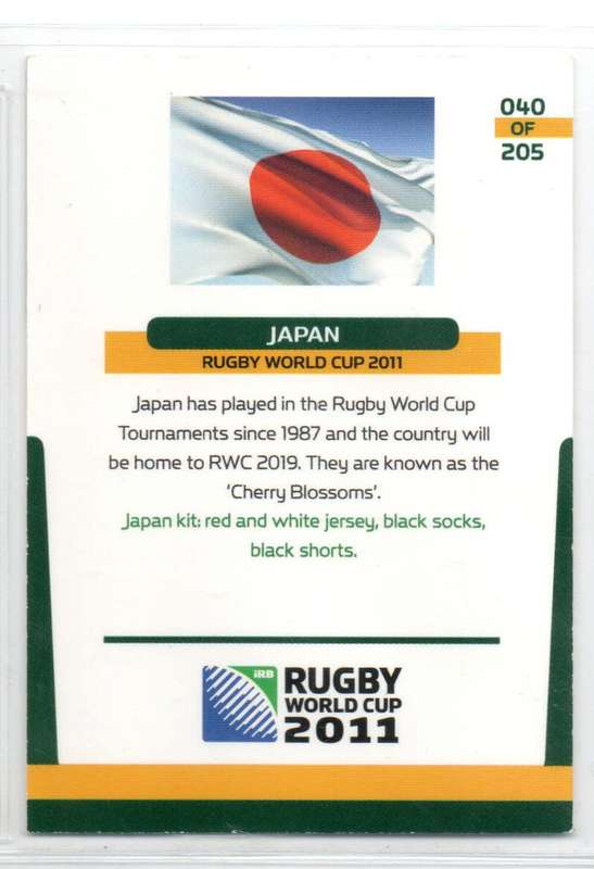 Rugby World Cup 2011 - Card 040/205 - Japan