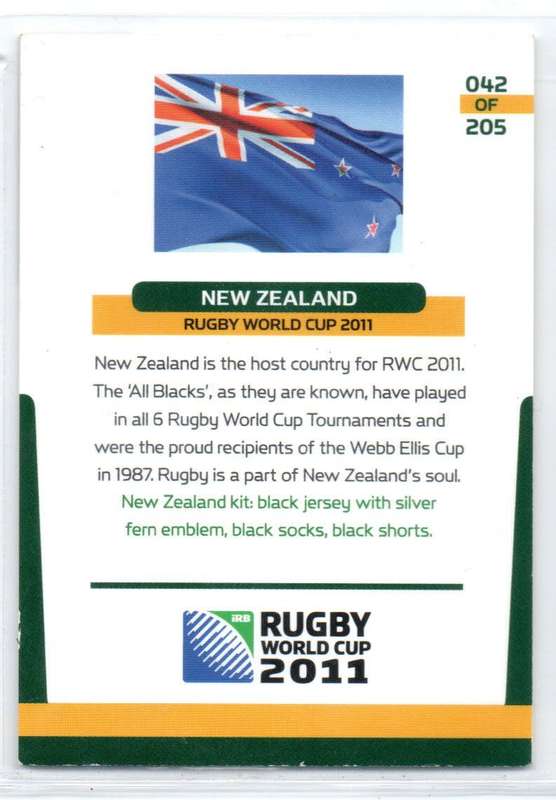 Rugby World Cup 2011 - Card 042/205 - New Zealand