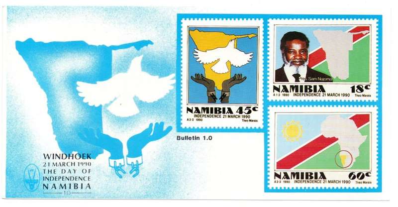 1990 Namibia Independence Day FDC 1.0 & Bulletin 1.0