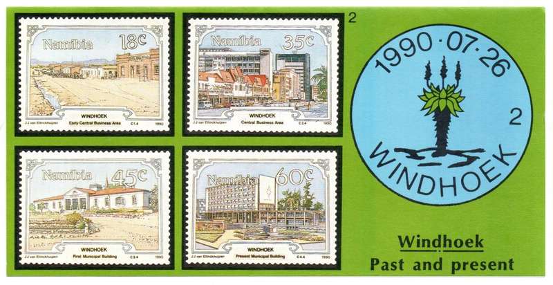 1990 Namibia The Development of Windhoek FDC 1.2 & Bulletin 2