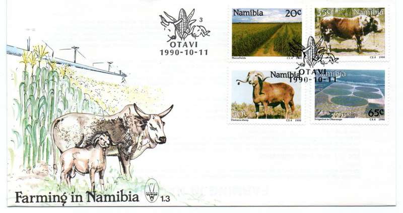 1990 Namibia Farming in Namibia FDC 1.3 & Bulletin 3