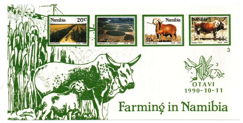 1990 Namibia Farming in Namibia FDC 1.3 & Bulletin 3