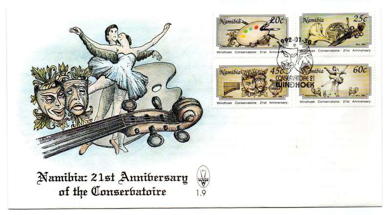 1992 Namibia The Windhoek Conservatoire 21st Anniversary FDC 1.9 & Bulletin 9