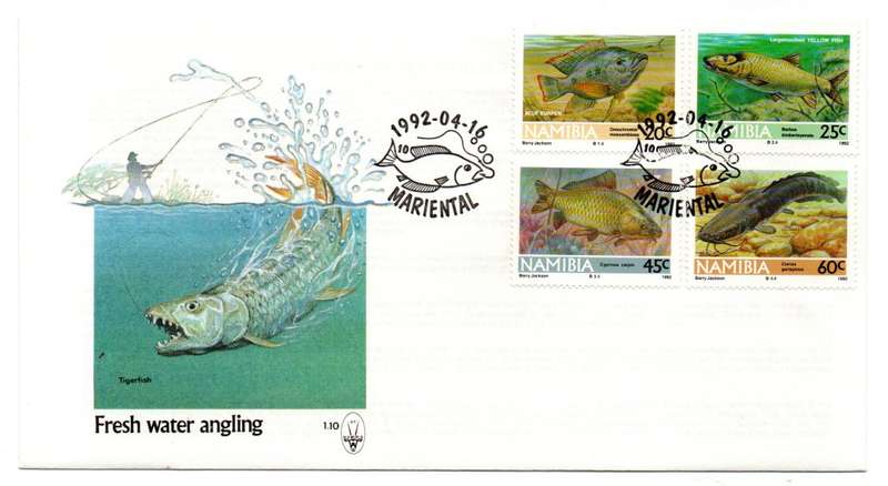 1992 Namibia Fresh Water Angling FDC 1.10 & Bulletin 10