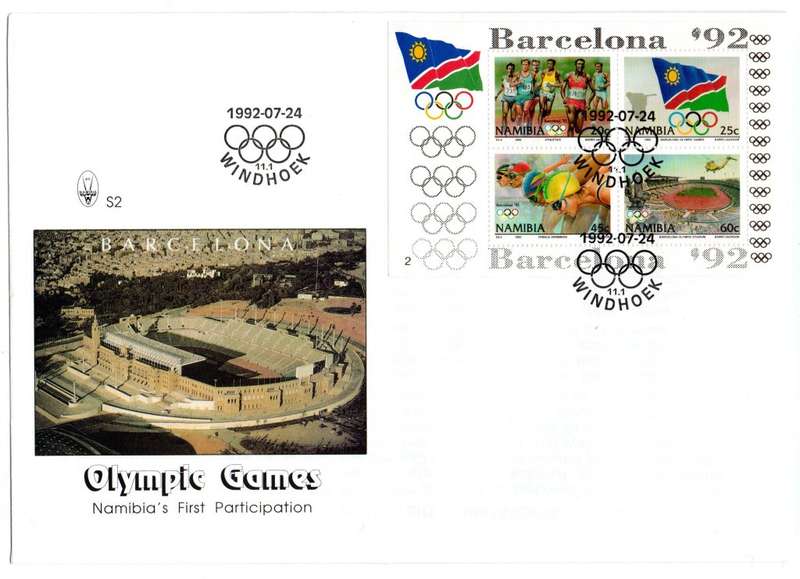 1992 Namibia Olympics Games Namibia`s First Participation FDC S2