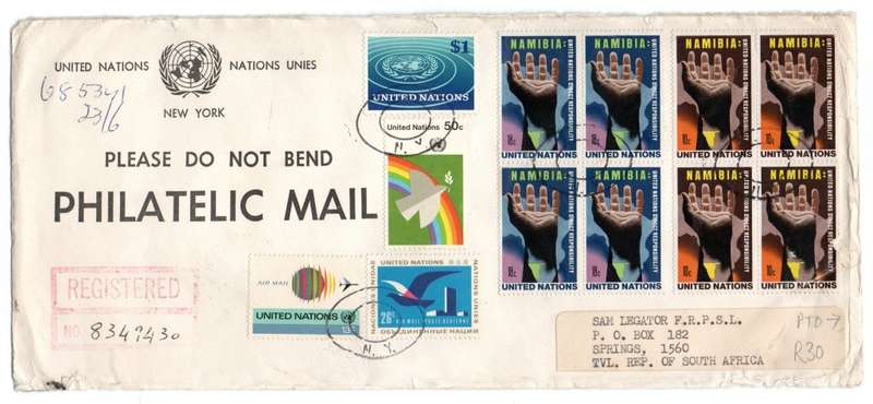 1976 United Nations UN VN NY Namibia Direct Responsibility Commemorative Cover
