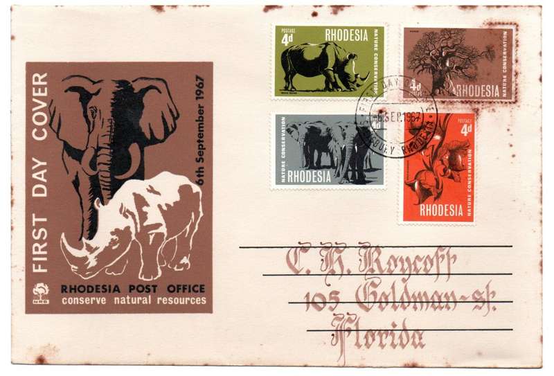 1967 Rhodesia Conserve Natural Resources FDC