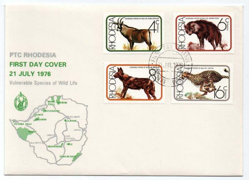 1976 Rhodesia Vulnerable Species of Wild Life FDC