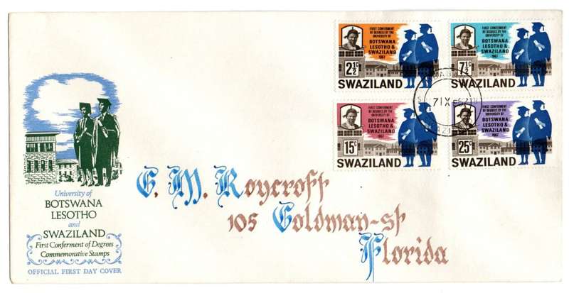 1967 Swaziland University of Botswana, Lesotho and Swaziland FDC