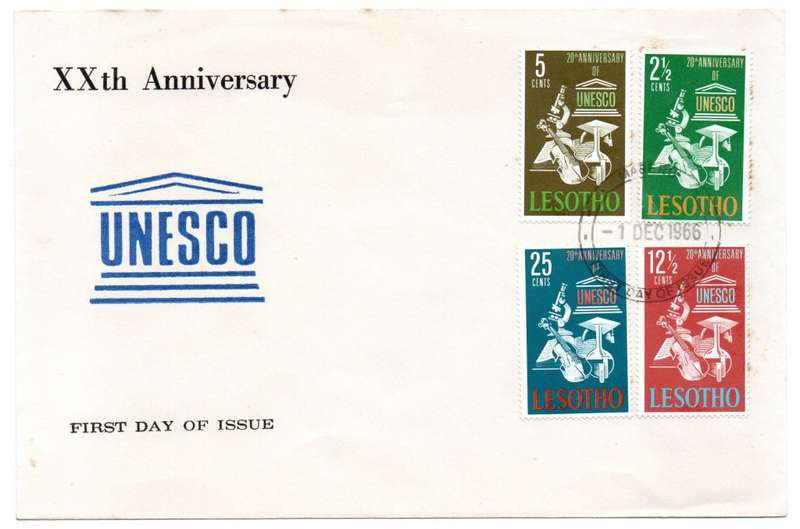 1966 LESOTHO 20TH Anniversary of U.N.E.S.C.O FDC