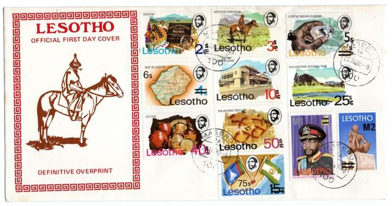 1980 Lesotho Definitive Overprint FDC