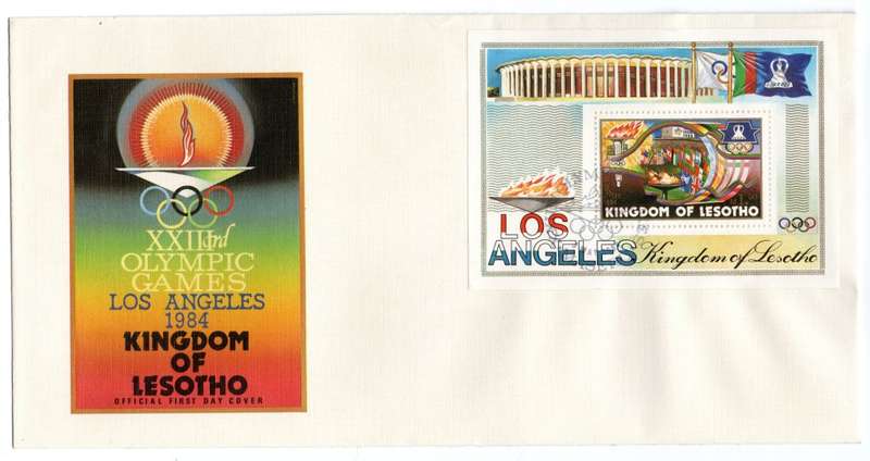 1984 Lesotho Olympic Games Los Angeles FDC *Maxi
