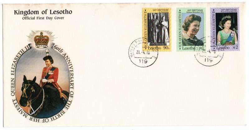 1986 Lesotho 60th Anniversary of the birth of her Majesty Queen Elizabeth II FDC