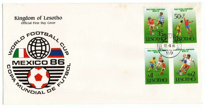 1986 Lesotho World Football Cup Mexico 86 FDC