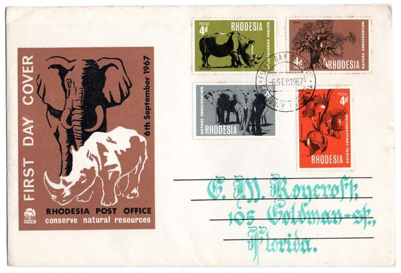 1967 Rhodesia Conserve Natural Resources FDC