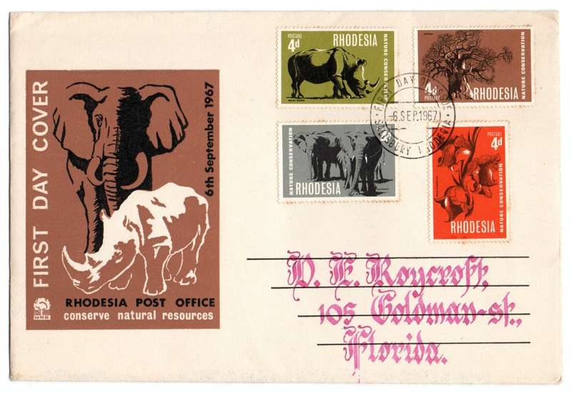 1967 Rhodesia Conserve Natural Resources FDC