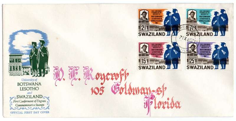 1967 Swaziland University of Botswana, Lesotho and Swaziland FDC