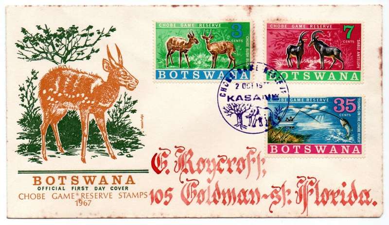 1967 Botswana Chobe Game Reserve FDC