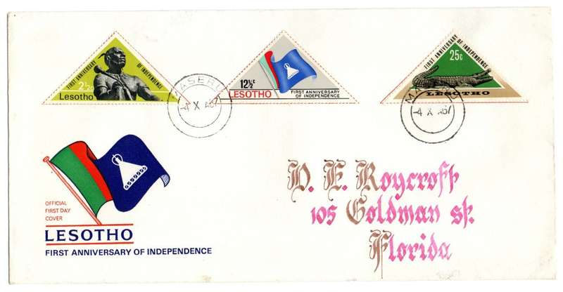 1967 Lesotho First Anniversary of Independence FDC