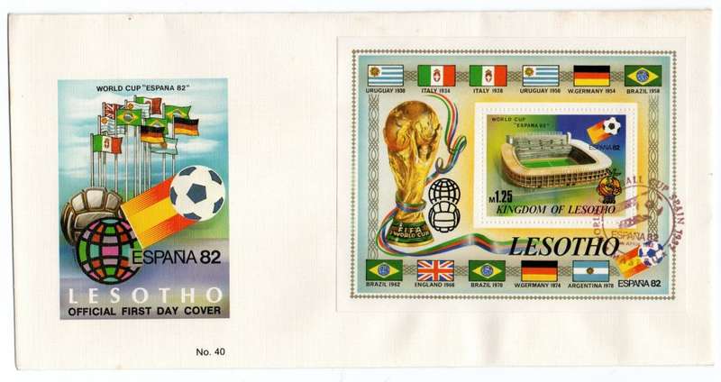 1982 Lesotho Espana `82 FDC 40 *Maxi