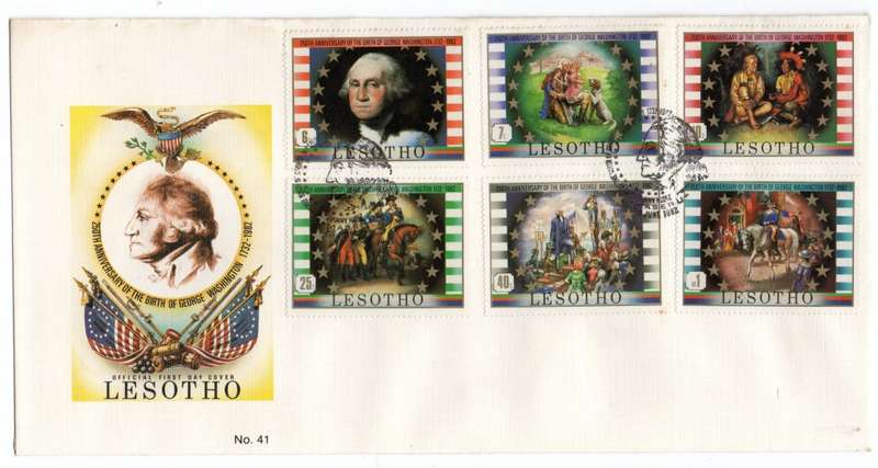 1982 Lesotho 250th Anniversary of the birth of George Washington FDC 41