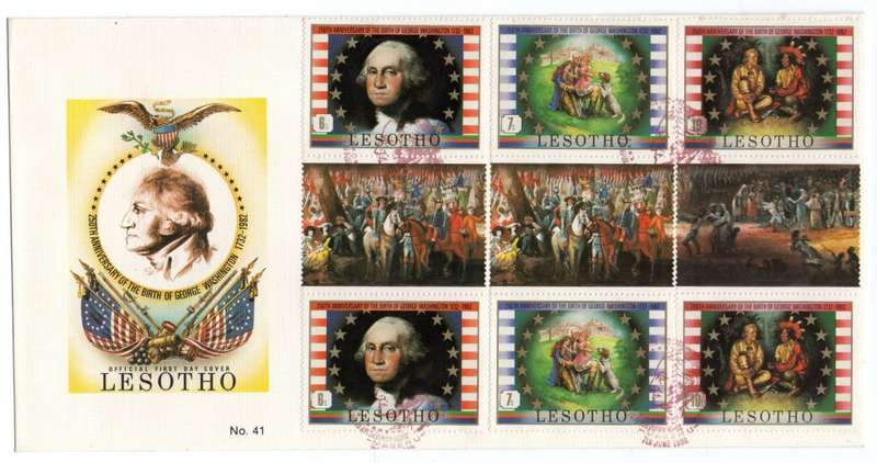 1982 Lesotho 250th Anniversary of the birth of George Washington FDC 41