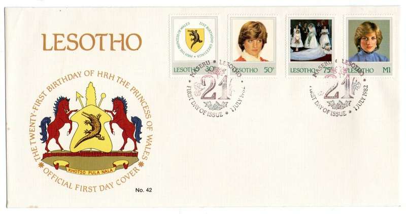 1982 Lesotho 21th Birthday Greetings HRH The Princess of Wales FDC 42