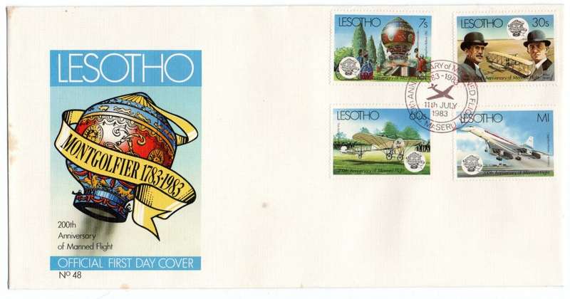 1983 Lesotho 200th Anniversary of Manned Flight FDC 48