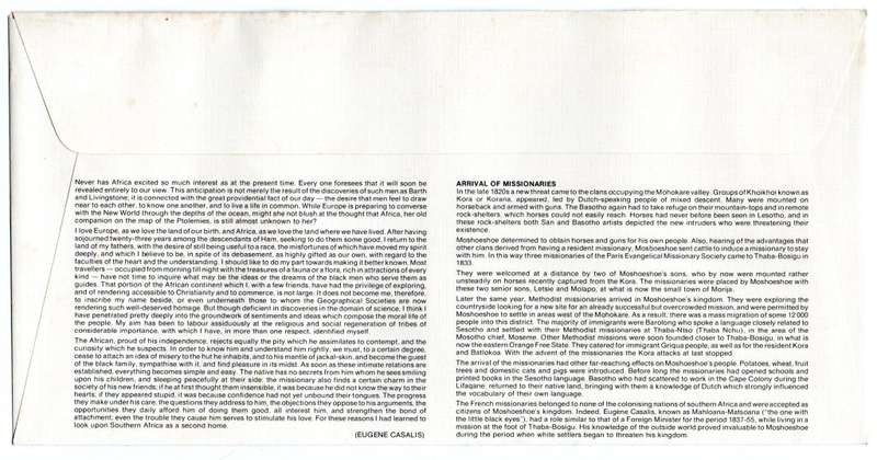 1983 Lesotho 150th Anniversary of The Arrival of The French Missionaries FDC 49