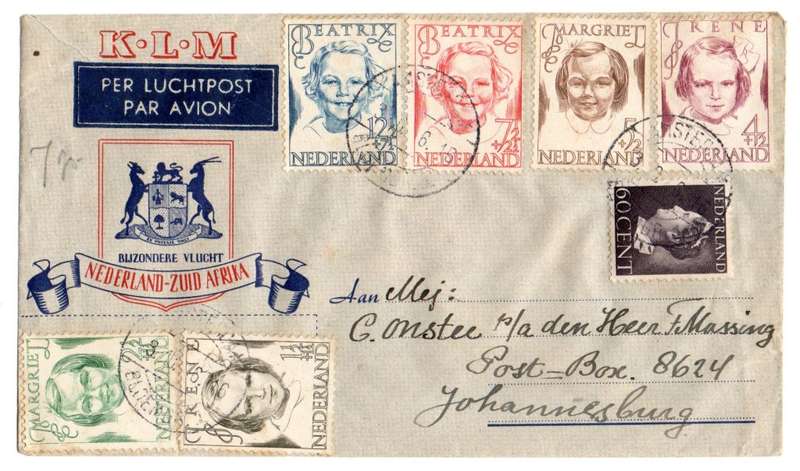1946 Nederland KLM Bijondere Vlught Nederland-Zuid Africa Cover