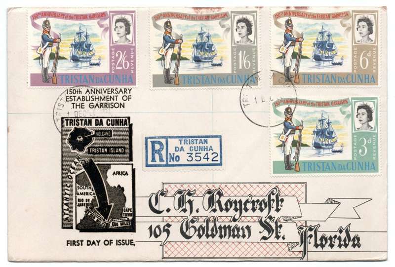 1966 Tristan Da Cunha 150th Anniversary Establishment of The Garrison FDC