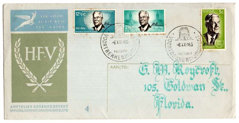 1966 RSA Verwoerd Commemoration FDC 4
