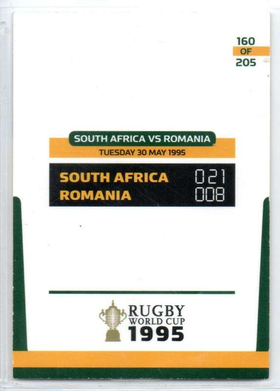 Rugby World Cup 2011 - Card 160/205 - RSA vs Romania