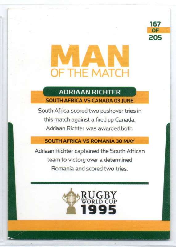 Rugby World Cup 2011 - Card 167/205 - Adriaan Richter