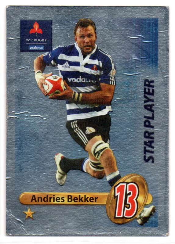 Big Ball Rugby Trading Cards 2009 Currie Cup WP - Andries Bekker