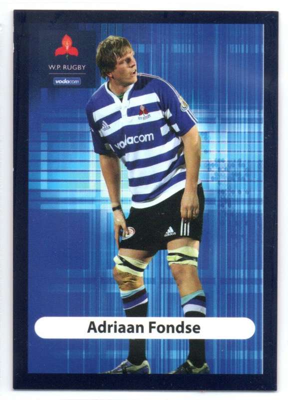 Big Ball Rugby Trading Cards 2009 Currie Cup WP - Adriaan Fondse