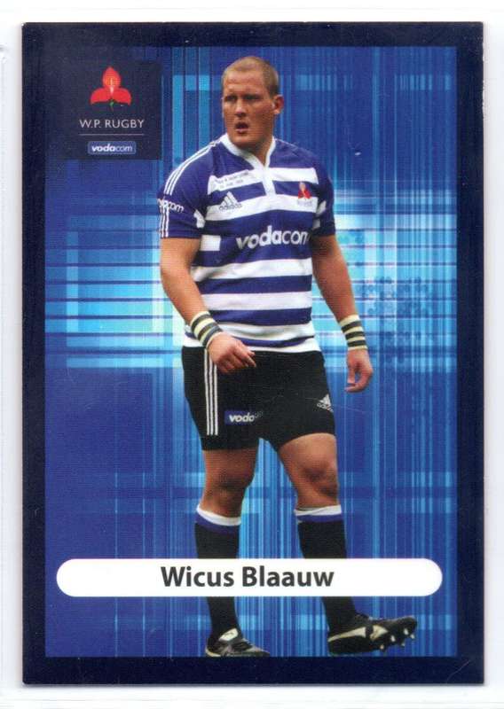 Big Ball Rugby Trading Cards 2009 Currie Cup WP - Wicus Blaauw