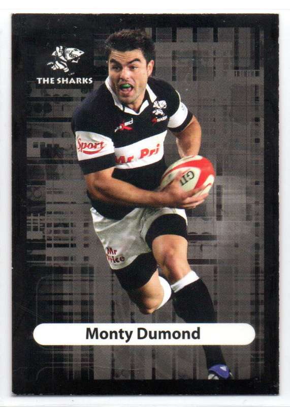 Big Ball Rugby Trading Cards 2009 Currie Cup The Sharks - Monty Dumond