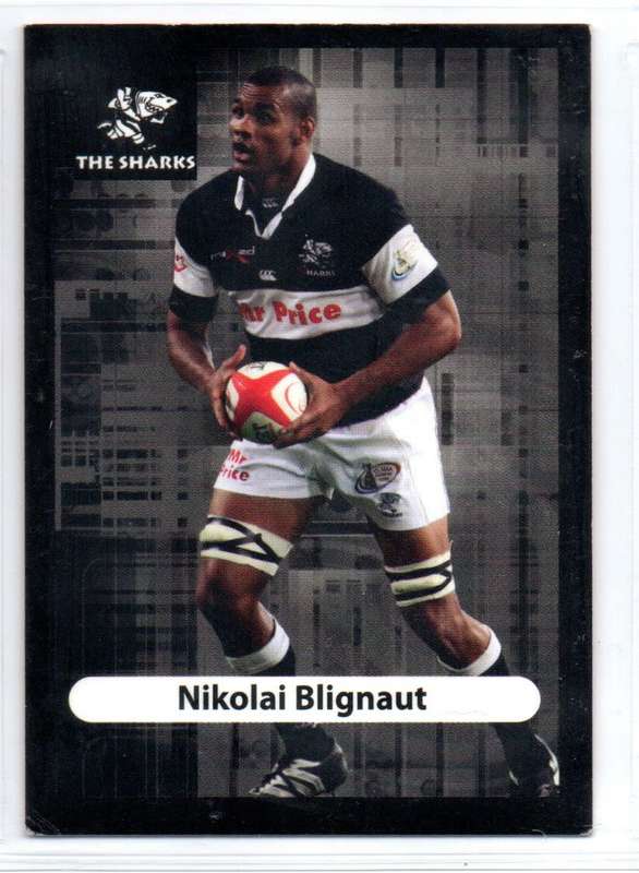 Big Ball Rugby Trading Cards 2009 Currie Cup The Sharks - Nikolai Blignaut