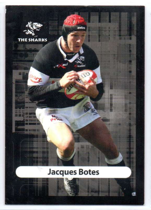 Big Ball Rugby Trading Cards 2009 Currie Cup The Sharks - Jacques Botes