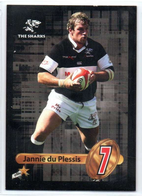 Big Ball Rugby Trading Cards 2009 Currie Cup The Sharks - Jannie Du Plessis