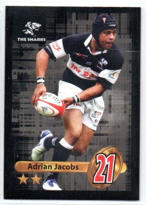 Big Ball Rugby Trading Cards 2009 Currie Cup The Sharks - Adrian Jacobs