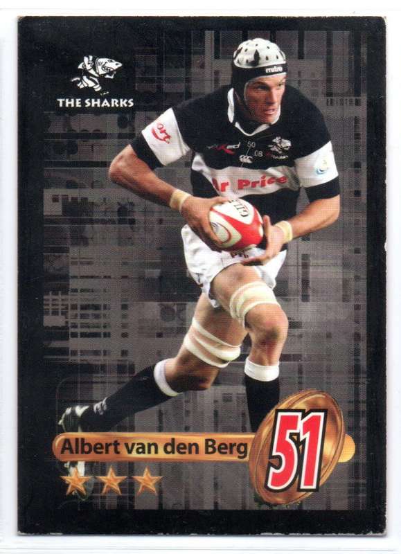 Big Ball Rugby Trading Cards 2009 Currie Cup The Sharks - Albert van den Berg