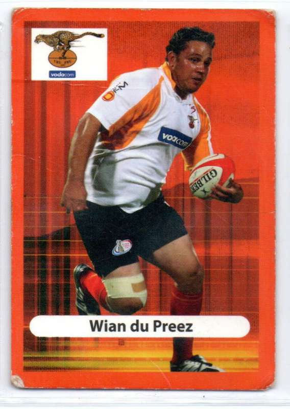 Big Ball Rugby Trading Cards 2009 Currie Cup Cheetahs - Wian du Preez