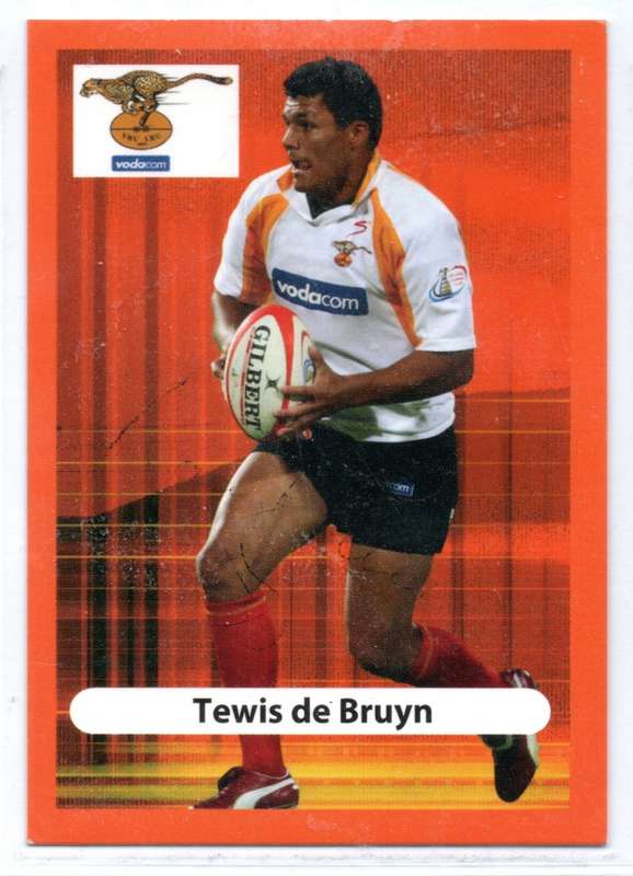 Big Ball Rugby Trading Cards 2009 Currie Cup Cheetahs - Tewis de Bruyn