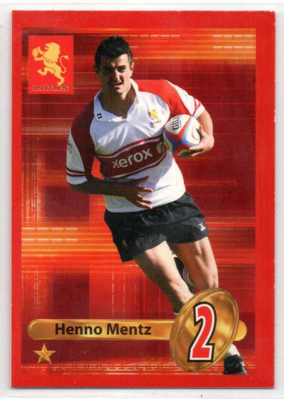 Big Ball Rugby Trading Cards 2009 Currie Cup Lions - Henno Mentz